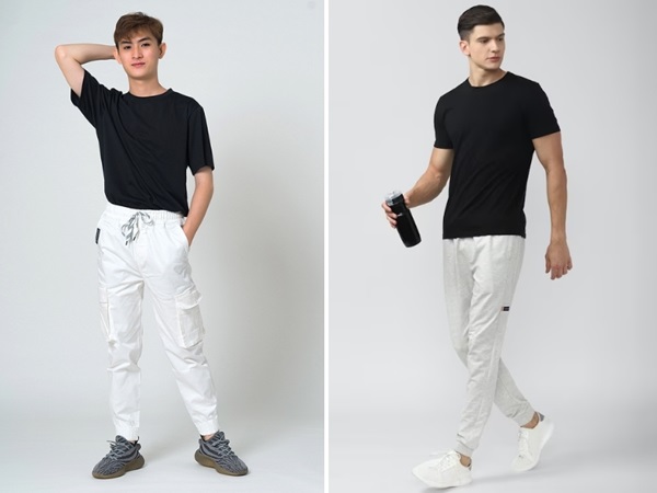 – Bản phối cơ bản quần jogger với áo thun nam
