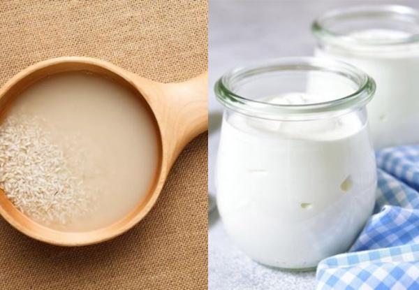 – Mẹo trắng da bằng nước vo gạo và sữa chua