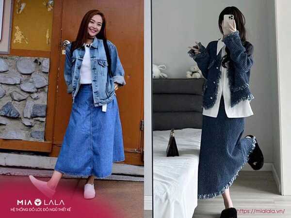Mặc chân váy dài mặc với áo gì để tự tin xuống phố?